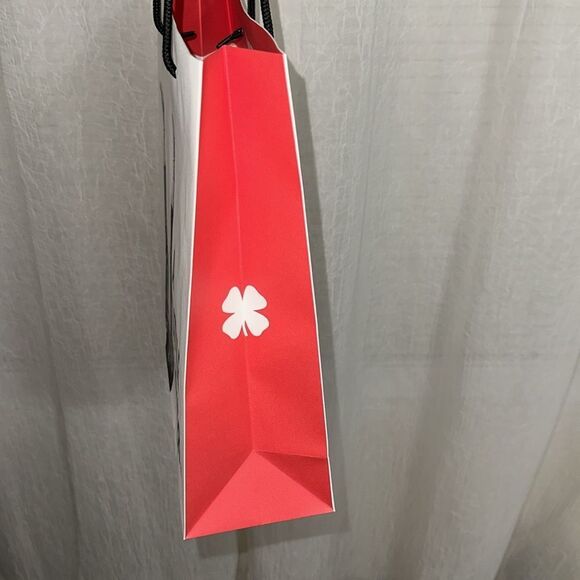 Lucky Brand White Red Black Paper Shopping Tote - Picture 4 of 6